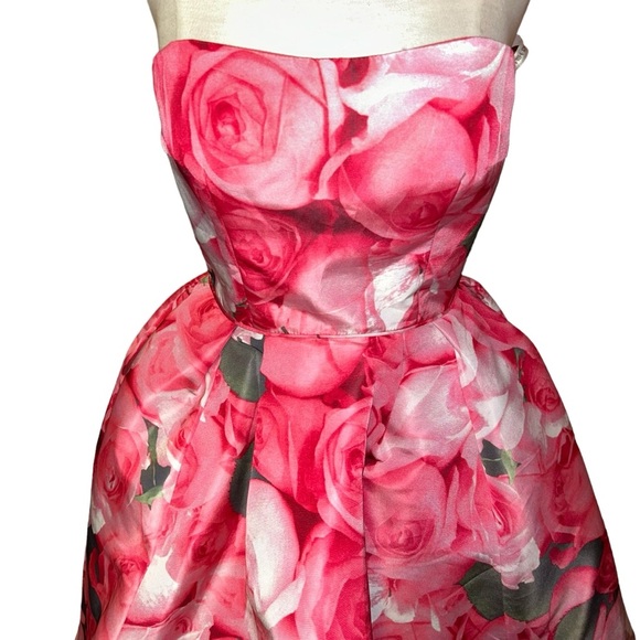 Sherri Hill 51791 Pink floral high low prom pageant bridal gown dress size 4 - Picture 5 of 10